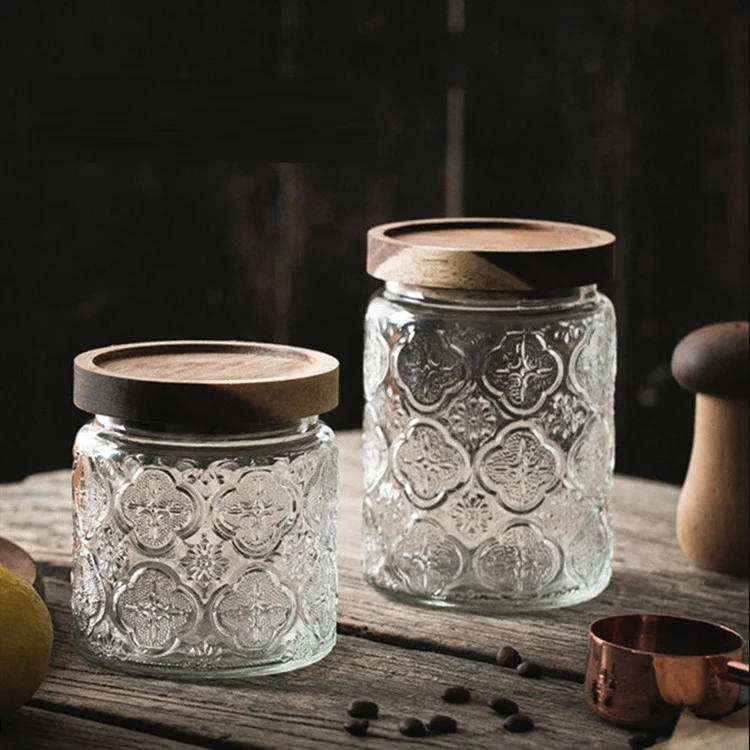 Description Picture 2 of itemGlass Jar Nordic Style Storage Jars and Lids Container Food Storages Containers Honey Bottle Retro Design Jars Bottles Household
