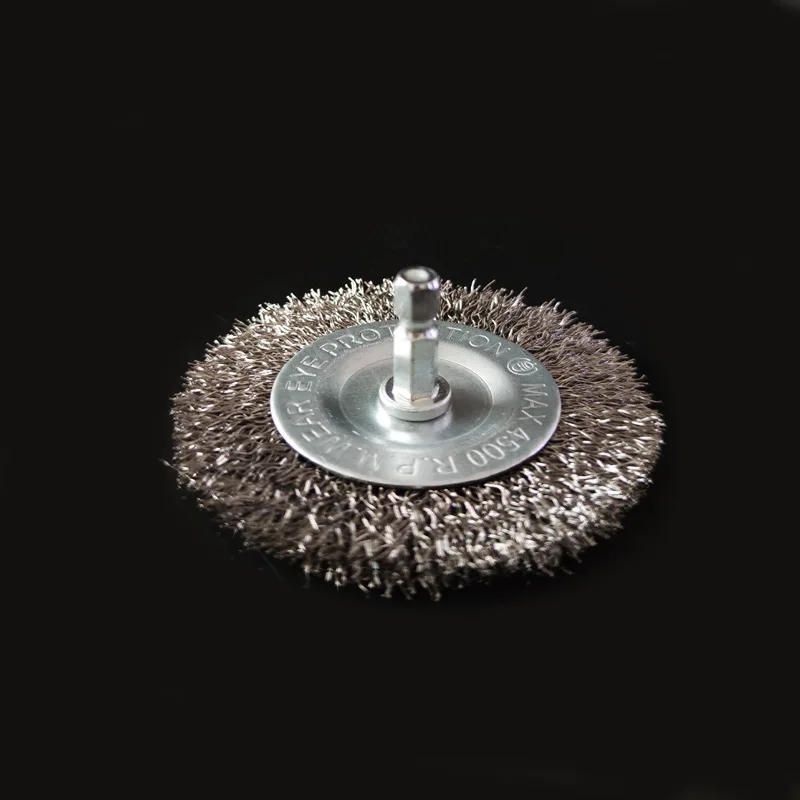 Description Picture 6 of item50mm/60mm/75mm Steel Wire Brush Brass Plated Wheels Brushes Drill Rotary Tools Metal Rust Removal Polishing Brush