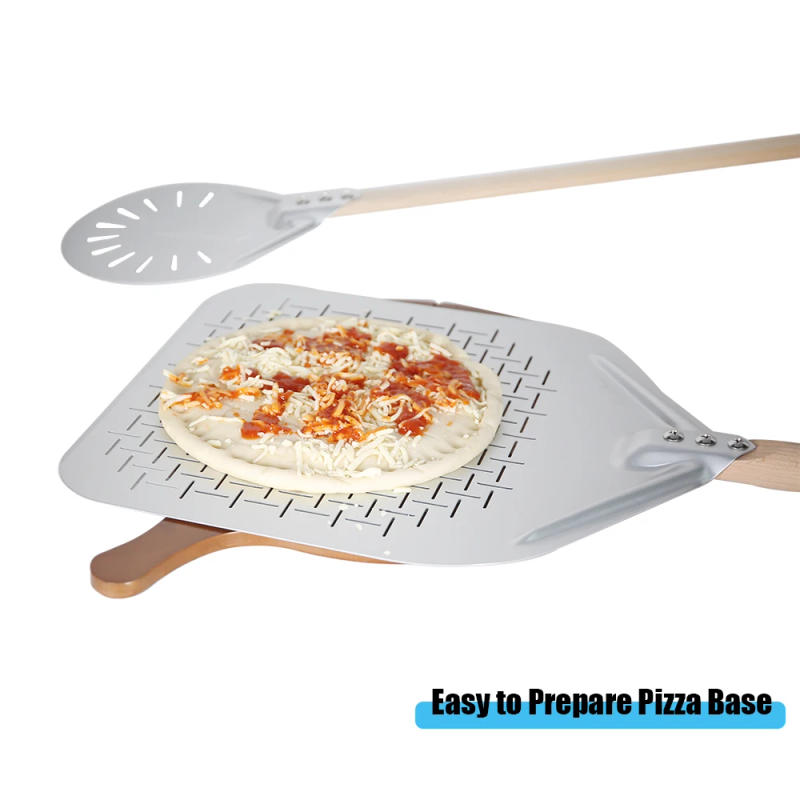 Description Picture 3 of itemPizzAtHome 12/13/14 inch Rectangular Pizza Peel with 7/8/9 Round Pizza Shovel Set Aluminum Alloy Pizza Peel Oven Accessories