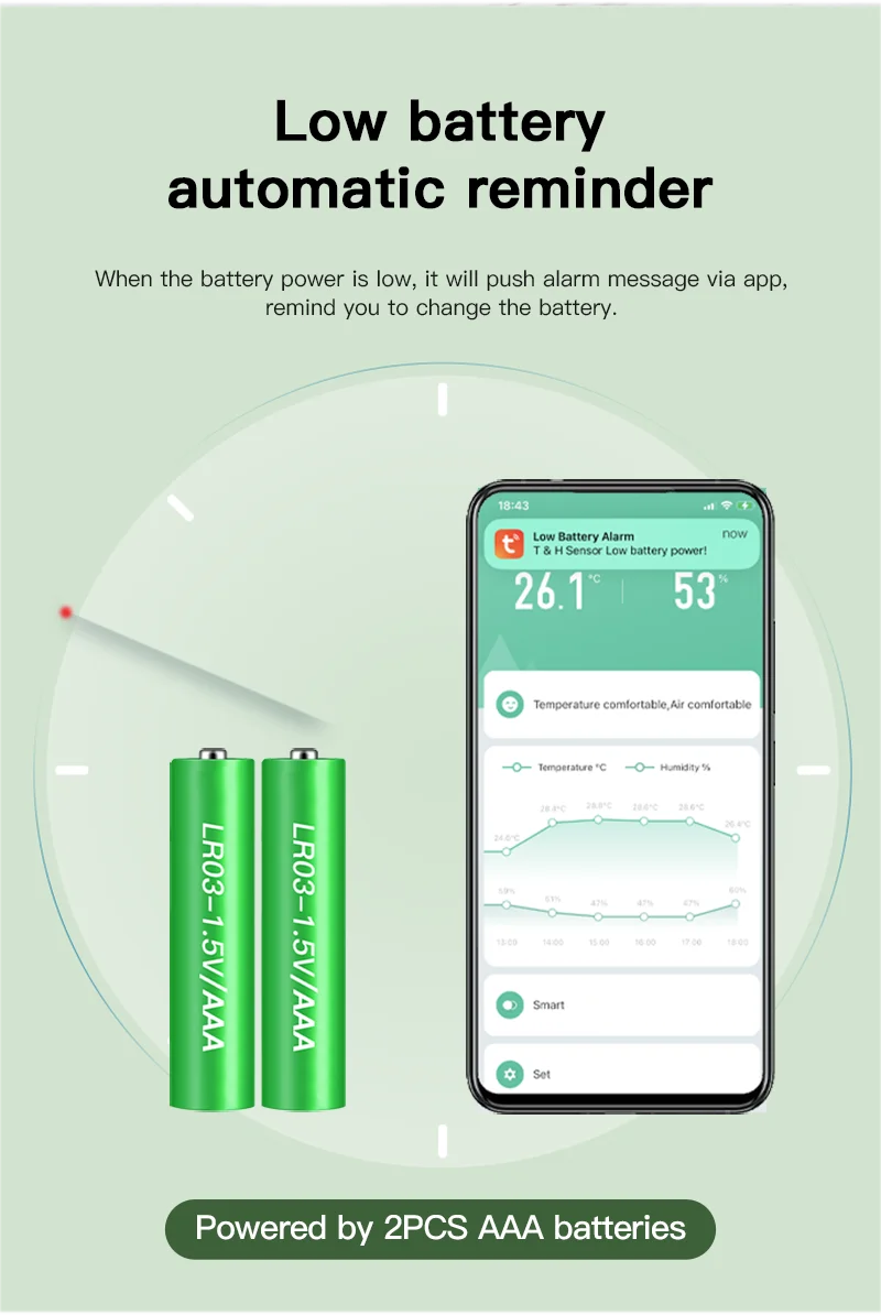 Description Picture 5 of itemTuya Zigbee /WiFi Temperature Humidity Sensor For Smart Home Thermometer Hygrometer APP Remote Work with Google Assistant Alexa