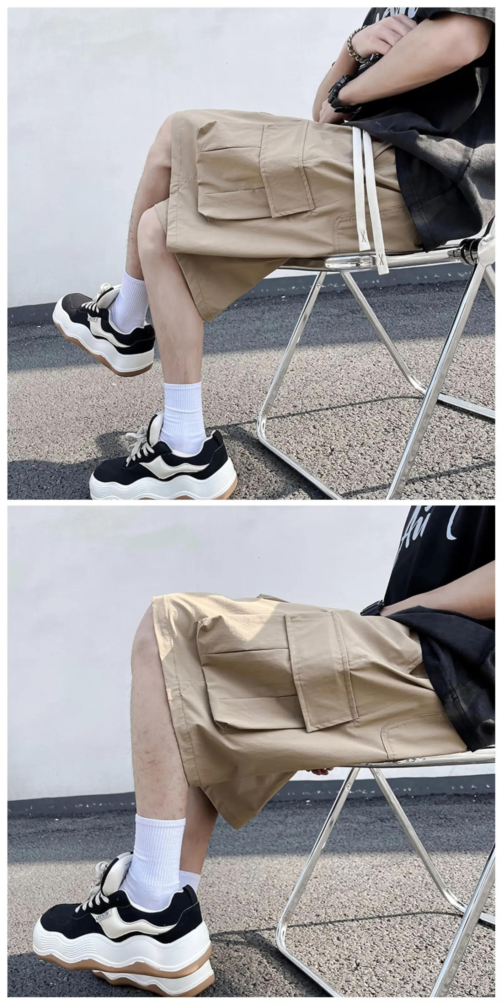 Description Picture 3 of itemMen's Shorts New Summer Cotton Double-Pocket Hip-Hop Style Casual Pants Sports Fitness Five Point Pant joggers