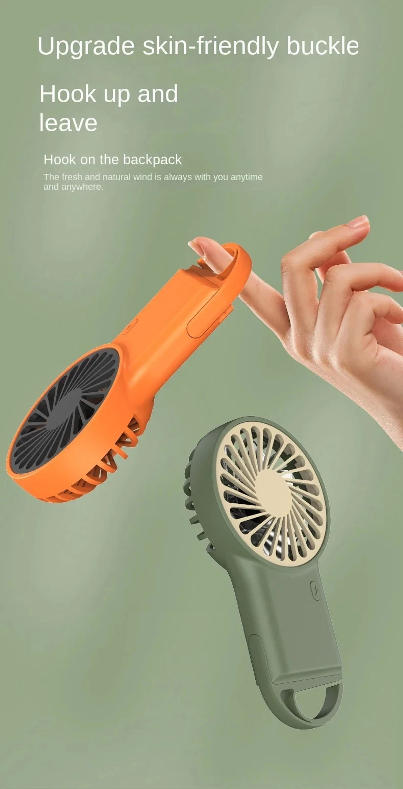 Description Picture 4 of itemNew Mini Handheld Small Fan Portable Portable Silent Office Desk Student On Dormitory USB Charging Outdoor Hand Holding Fan