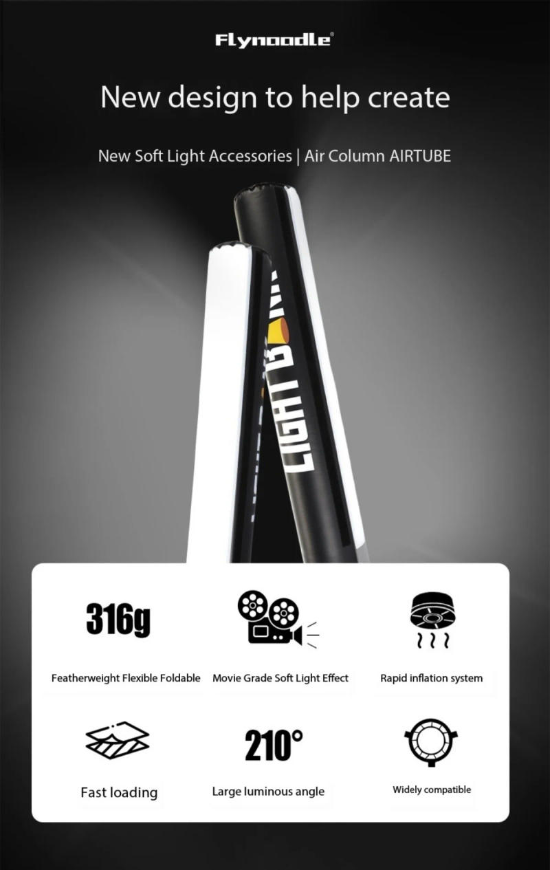 Description Picture 3 of itemFlynoodle AIR TUBE Inflatable Softbox Soft Light Box for 18-20cm Standard Cover Bowens Mounts COB Video Light Fresnel Lens Flash