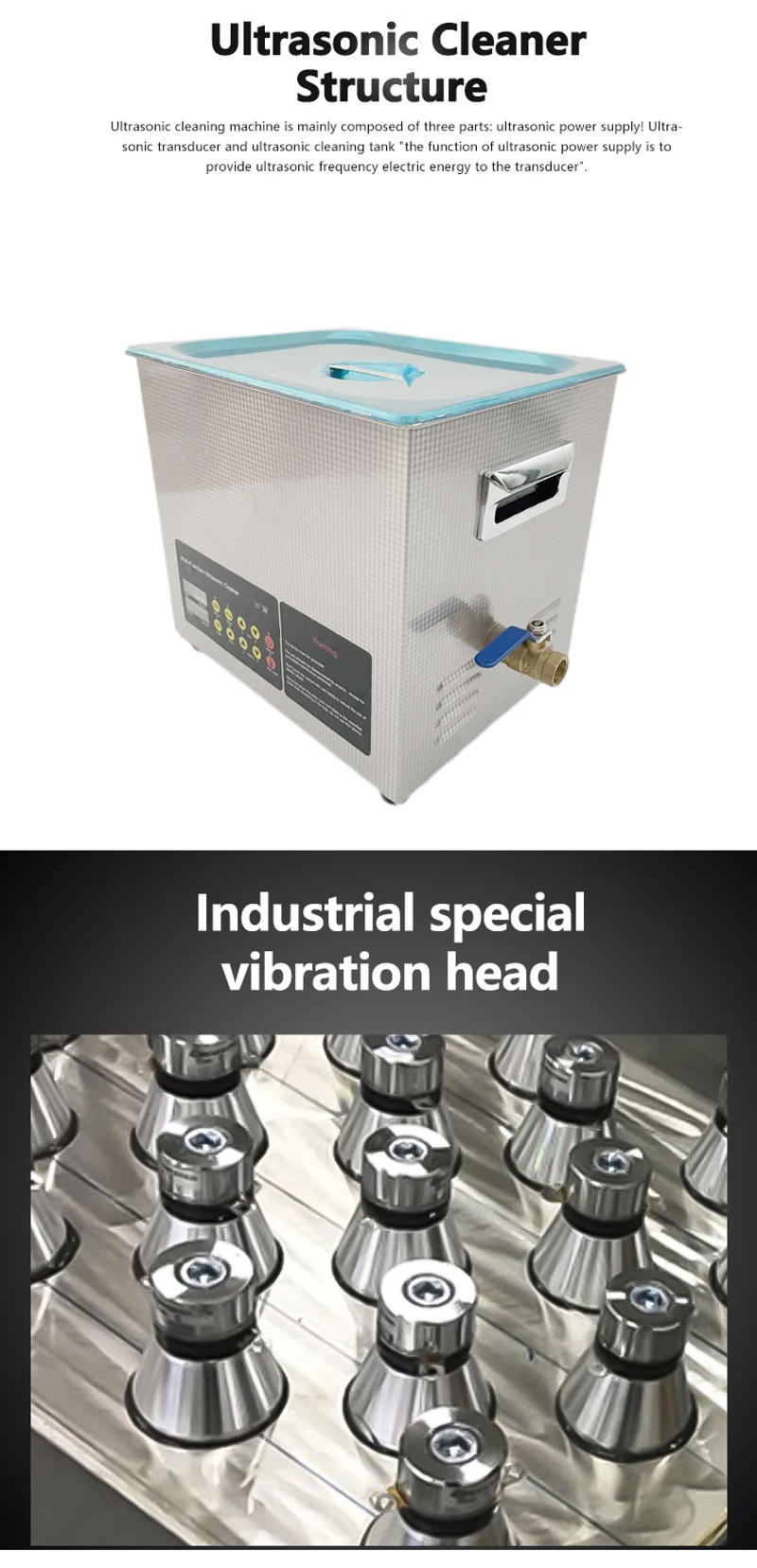 Description Picture 5 of item40Khz 240W Heating Ultrasonic Cleaner with Pulse Mode Efficiently Washing Makeup Brushes Degrease and Restore Softness