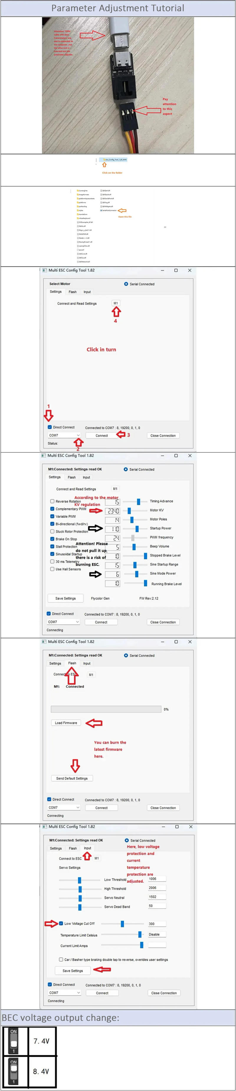 Description Picture 4 of itemRevvitRC H3110 2250KV 1850KV 2-4S 14-Pole Outrunner Brushless Motor 3.17mm Shaft AM32 50A 3-6S 32-bit Car ESC For RC 1/10 RC Car
