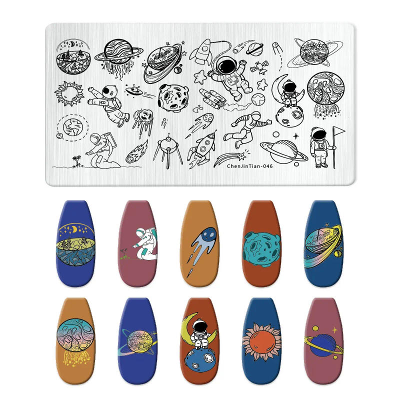 Description Picture 3 of itemCartoon Star Moon character Nail Stamping Plate Space Planet Abstract Printing Stencil Manicuring Art Stamp Templates Nail Tool