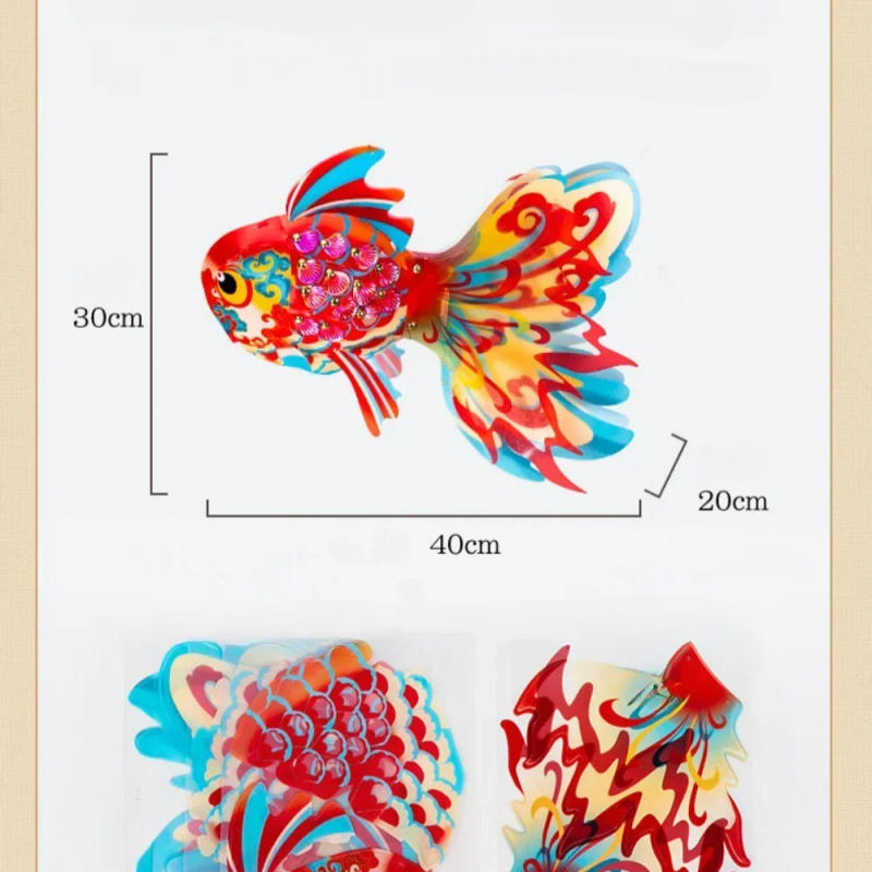 Description Picture 4 of itemMid-Autumn Festival Lantern Diy Portable Luminous Antique Glass Fish Lantern Handmade Intangible Cultural Heritage PVC Lantern