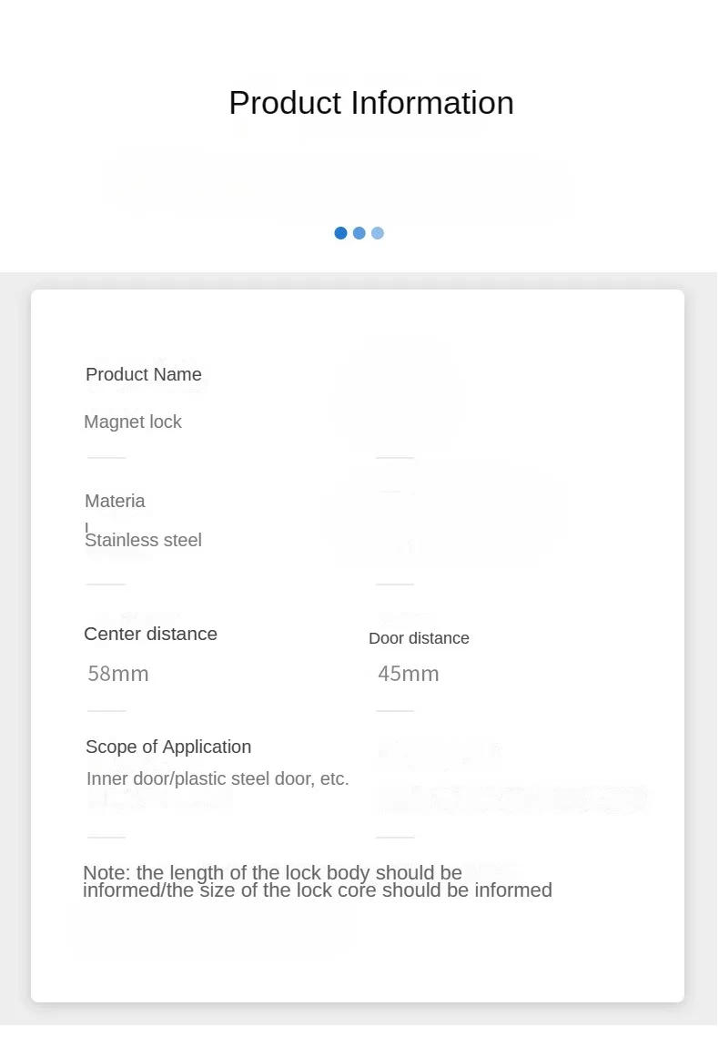 Description Picture 6 of item58mm Series Magnetic Silent Lock Body, Indoor Wooden Door Lock parts Lock Set