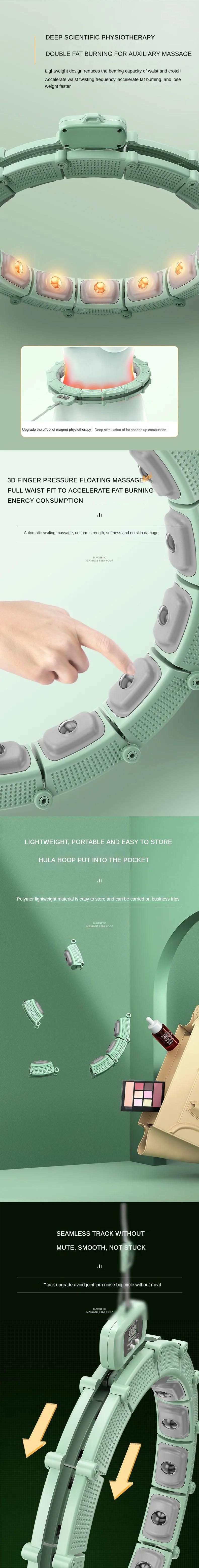 Description Picture 4 of item24 Sections Smart Counting Hula Ring Hoops Fitness Massage Weight Loss Artifact Detachable Adjustable Weighted Circle Sport Hoop