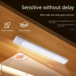 3 colors Dimmable Motion Sensor LED Night Light Under Cabinet Lamp Rechargeable Stairs Closet Room Aisle Tube Bar Detector Bulb