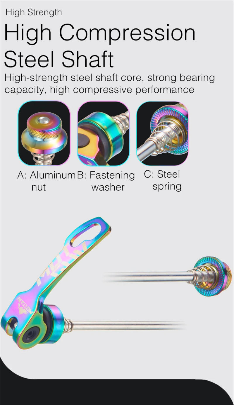 Description Picture 4 of itemMOTSUV Quick Release MTB Road Bike Bicycle Hub Skewers lever Aluminum alloy Mountain Bicycle Parts For Front 100mm Rear 135mm