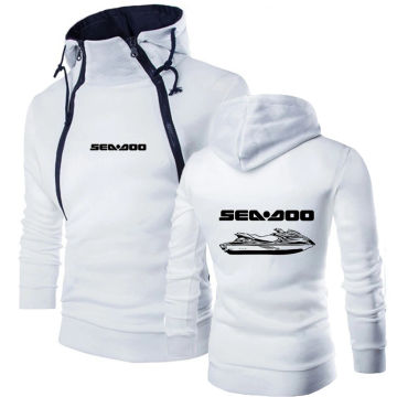 Sea Doo Seadoo Moto 2023 New Style Men's Spring and Autumn Three-color Double Oblique Zipper Hoodie High-quality Causal Tops