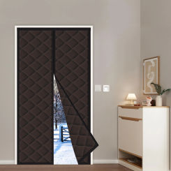 Household Thickened Cotton Door Curtains with Non Punching Magnetic Absorption Cold Resistance and Wind Resistance