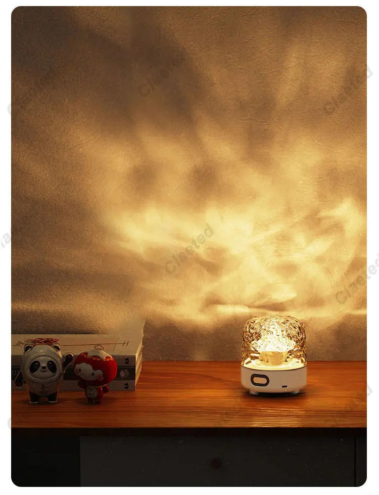 Description Picture 6 of itemNew Bedside Night Light with Bluetooth Speaker Water Pattern Projection Small Table Lamp Bedroom Romantic Atmosphere Light