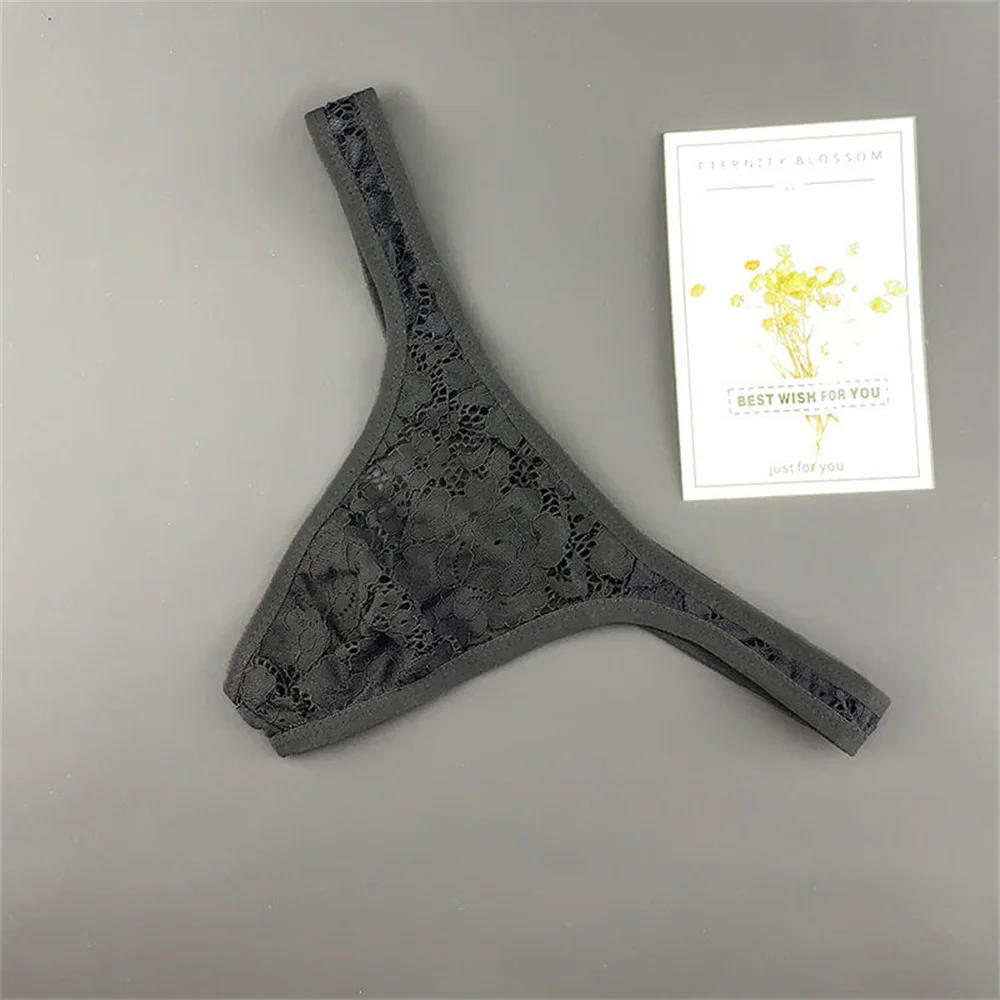 Description Picture 4 of itemM-XXL Plus Size T-back Sexy Underwear Men Lace Thong Transparent Mesh G-string Breathable Male Tangas for Lovers