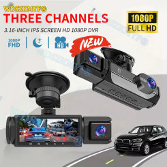 3.16″ Dash Cam for Car 2/3 Channel Front Rear Camera 1080P Video Recorder Dashcam Black Box Car DVR OptionalRear View Camera
