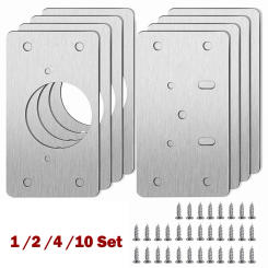 10Pair  Cabinet Hinge  Repair Tool  Stainless Steel  Door Hinge  Mounting Plate With Holes Close Hinges Kitchen Cupboard Fixing