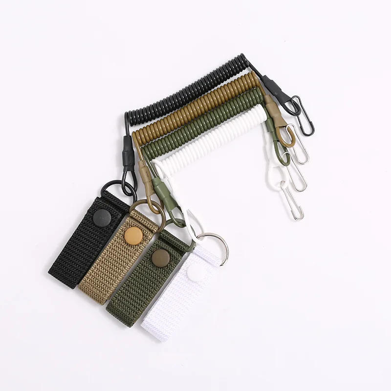 Description Picture 4 of itemElastic Lanyard Rope Tactical Anti-lost Spring Safety Strap Gun Rope For Key Ring Chain Flashlight Hunting Accessories
