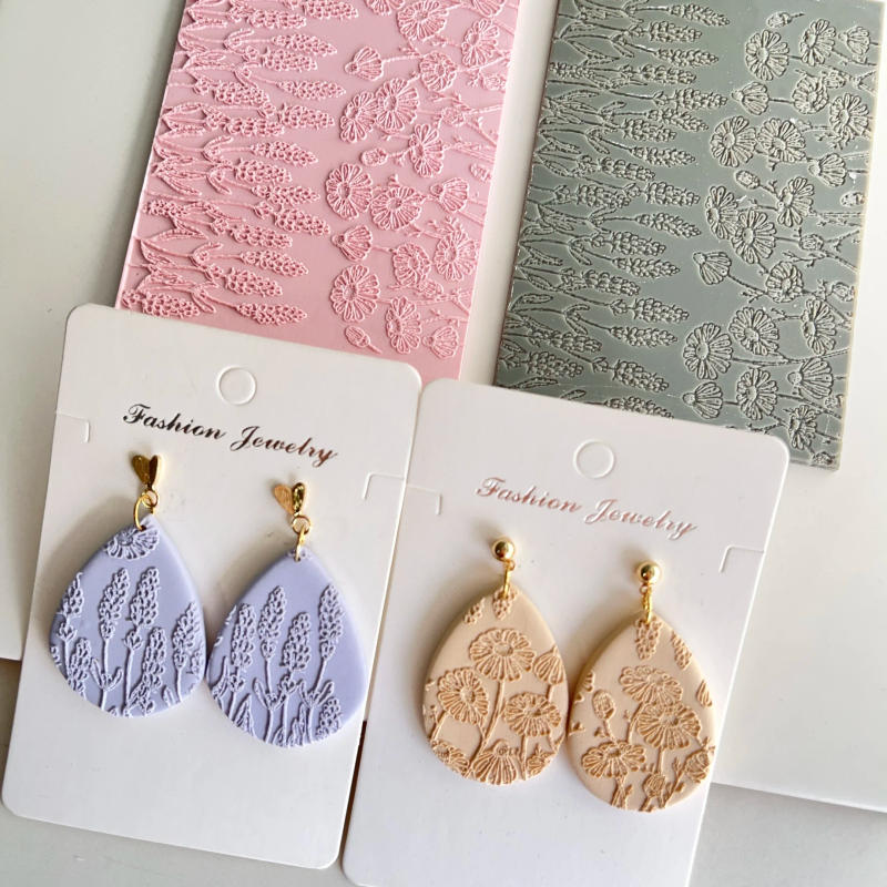 Description Picture 4 of itemTexture Polymer Clay Mat Simple Texture Sheet Silicone Mold for DIY Earring Jewelry Soft Pottery Earrings Polymer Clay Cutter