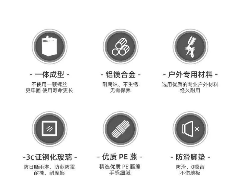 Description Picture 4 of itemGarden rattan woven small tables chairs household patio courtyard leisure balcony 3pcs combination outdoor furniture set modern