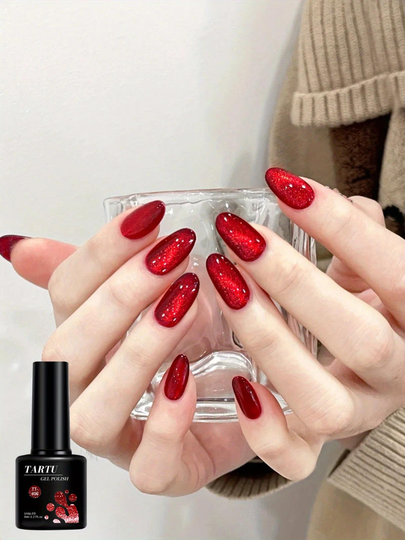 Description Picture 5 of itemCat Eye Gel Nail Polish,Red Brown black 8ml Soak Off LED/UV, Holographic Glitter Nail Art,for Home Salon Manicure Gift for Women