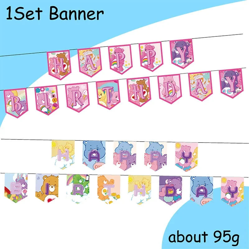 Description Picture 6 of itemrainbow bears birthday decoration angle disposable tableware cup plate tablecloth baby shower kids girls boy party supplies