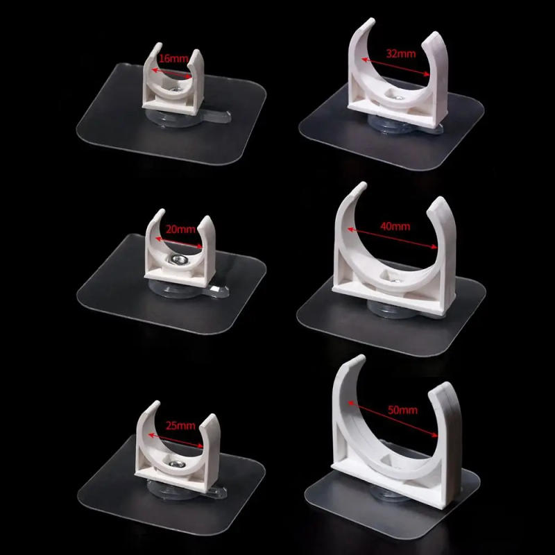 Description Picture 3 of itemSelf-adhesive PVC Pipe Clamp Punch-free Tube Clip Connector Garden Irrigation Aquarium Fish Tank Watering Adapter Fixed Fittings