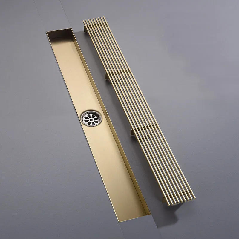 Description Picture 5 of itemfloor Drain 300/400/500mm Long Bathroom Water Outlet Stainless Steel Brushed Matt Black Brushed Gold Shower Room Toilet Using