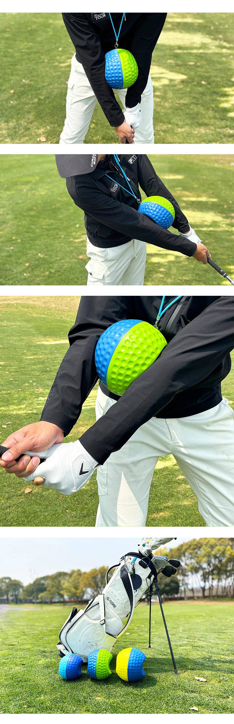 Description Picture 3 of itemGolf Swing Trainer Posture Corrector Golf Training Assistance Tools Golf Double Color Connect Ball Beginner Gesture Correction