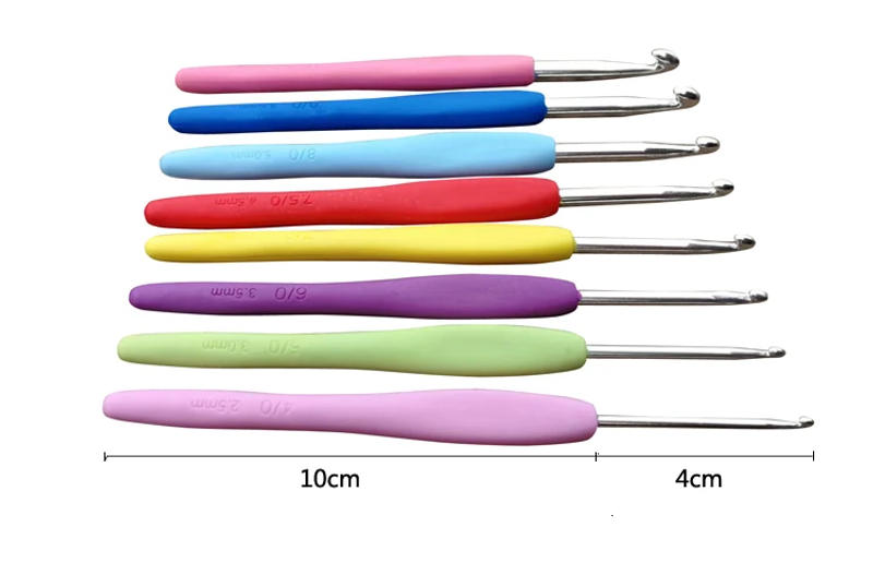 Description Picture 3 of itemQZLKNIT 8PCS/9PCS Crochet Hook Set Plastic Handles Aluminum Knitting Needles Medium and coarse size Crochet yarn weaving tool