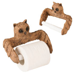 Owl Shape Roll Paper Holder Tissue Dispenser Creative Roll Paper Storage Rack Wall Mounted No Punch Bathroom Accessories