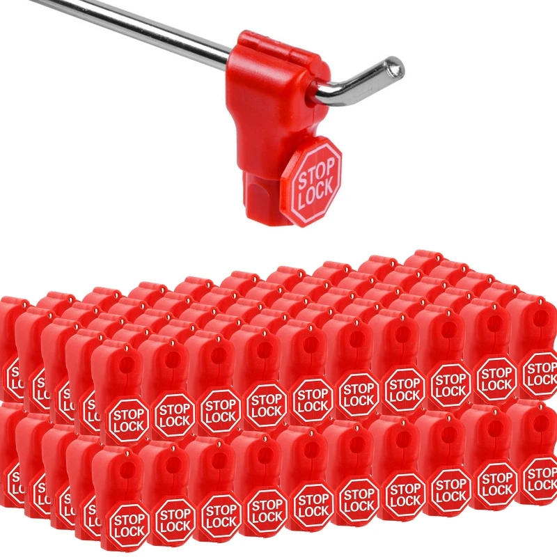 Description Picture 2 of item100pcs Supermarket Hook Stoplock Pegboard Loss Prevention Shop Hook Stop Lock Commodity Security Display Security Locks 5mm 6mm
