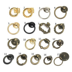 for Creative Small Wardrobe Handle Jewelry Boxes Antique Drop Ring Pulls Kitchen Cabinets Drawer Handle Furniture Hardwa