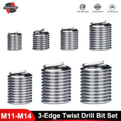 HAMPTON M11 M12 M14 Inner Thread Insert Assorted Set 304 Stainless Steel Thread Insert Fasteners Hardware Screw Repair Tool
