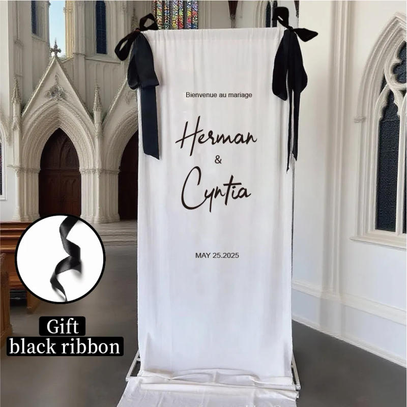 Description Picture 3 of itemWedding Customization, Welcome Sign, Fabric Wedding Sign, White, Wedding Welcome Sign, Wedding Decoration, Linen Bridal Wedding Sign, Outdoor Wedding