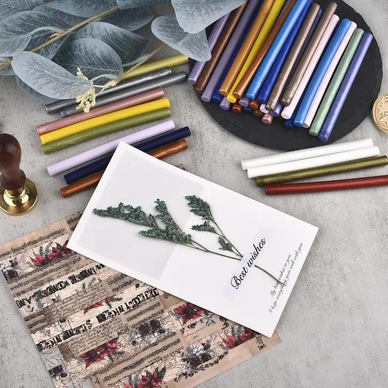 Description Picture 3 of item5pc DIY Seal Wax Sticks For Melting Glue Gun Sealing Wax Sticks Wedding Party Invitation Sealing Wax For Fashion Gift Decoration