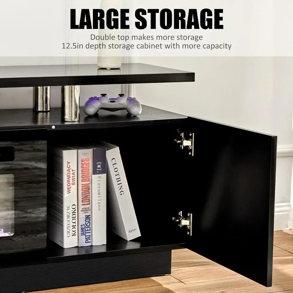 Description Picture 5 of itemFireplace TV Stand with 36 Fireplace, 70 Modern High Gloss Fireplace Entertainment Center LED Lights,