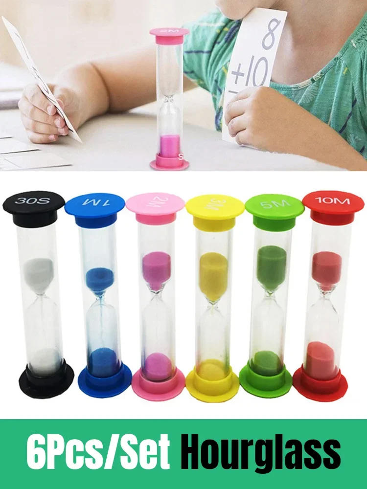 Description Picture 2 of item6 Pieces/set Hourglass 30S/1/2/3/5/10 Minutes Sand Table for ChildrenGift Home Decoration Clock Timer Clocks Decor Garden