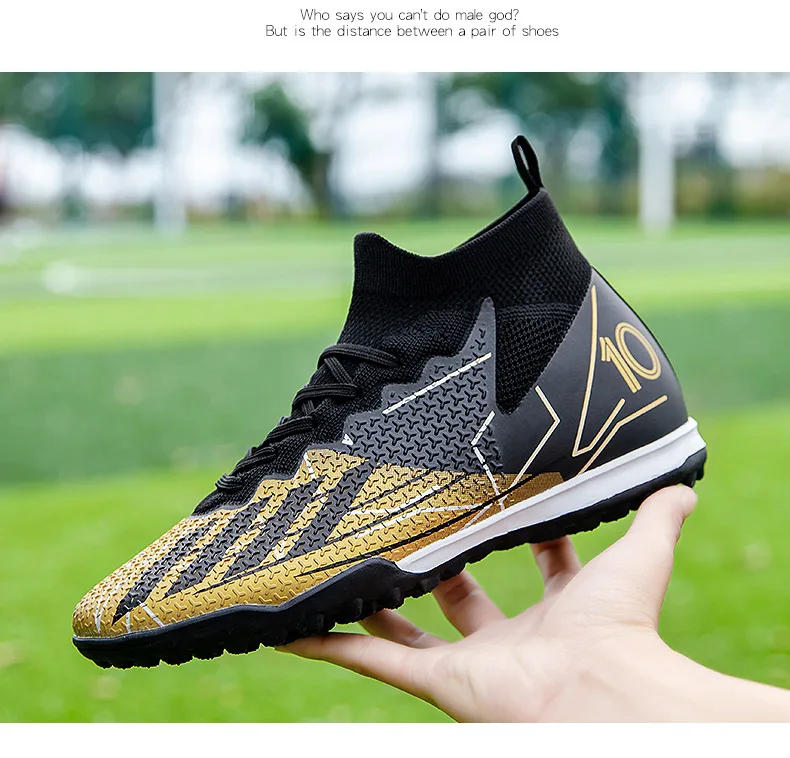 Description Picture 6 of itemNew Men Soccer Shoes High Ankle Football Boots Training Sport Futsal Comfortable Cleats FG/TF Match Sneakers Top Quality Soft