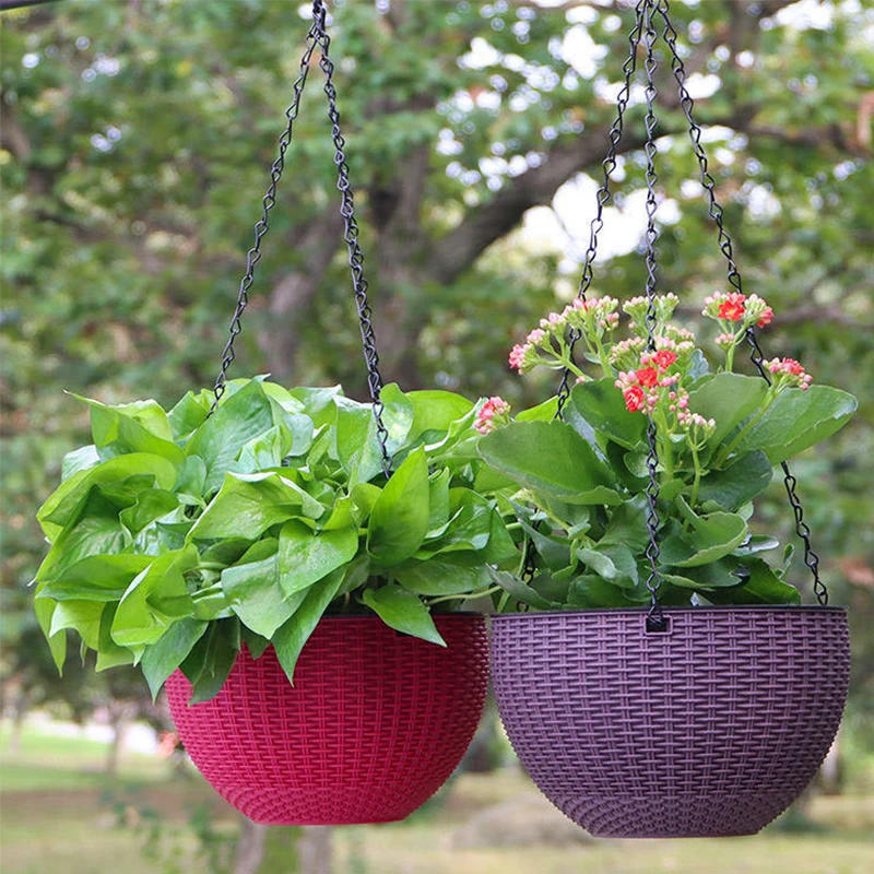 Description Picture 5 of itemFlowerpot Plastic Woven Chlorophytum Comosum Wall Hanging Basket Round Flowerpots for Outdoor Garden Balcony Home Decor Tools