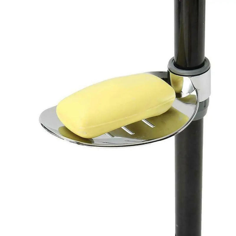 Description Picture 5 of item22/24/25MM For 22 24 25 mm Silver Bath Shower Home Adjustable Rail Slide Soap Dishes Soap Holder Leaf Shape Tray