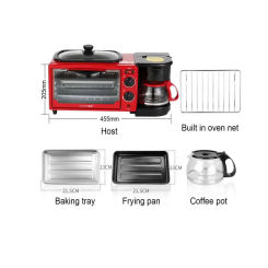 Multifunctional Electric Microwave Oven Coffee Maker Sandwich Toaster 3 In 1 Breakfast Machine
