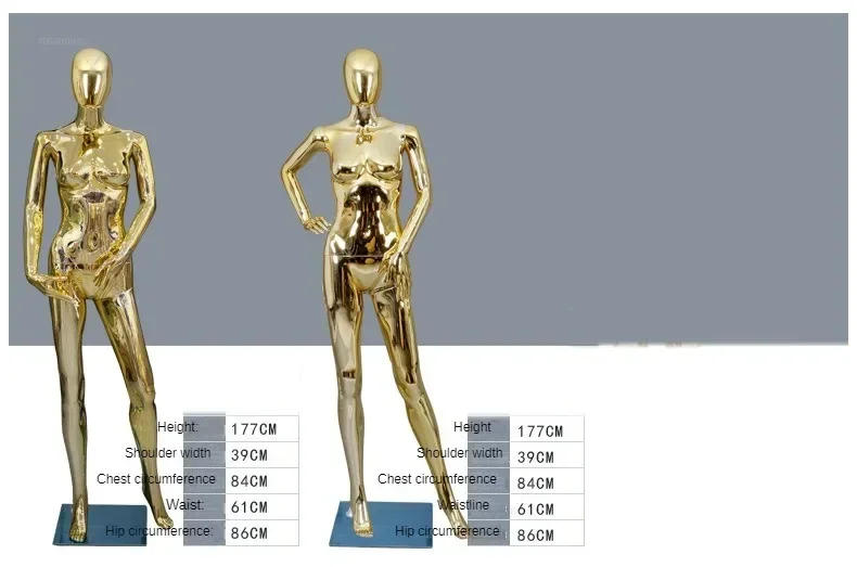 Description Picture 4 of itemModern Gold Mannequins for Women's Clothing Stylish Plastic Full Body Mannequins Simple Adult Mannequins for Clothing Stores L