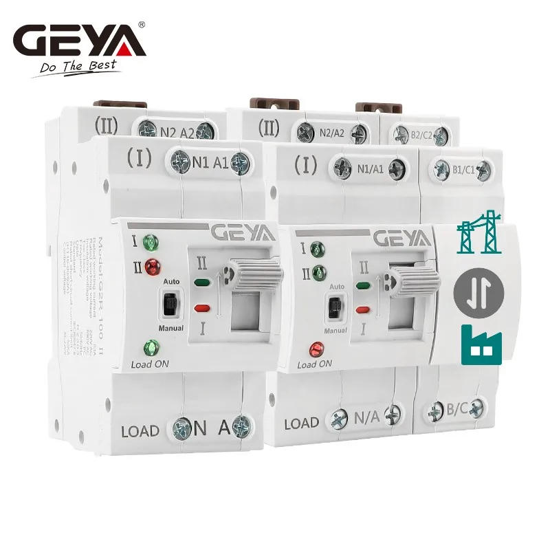 Description Picture 3 of itemGEYA G2R Din Rail Mini ATS Automatic Transfer Switch Electrical Selector Switches Dual Power Switch Din Rail 2P 4P 110V 220V