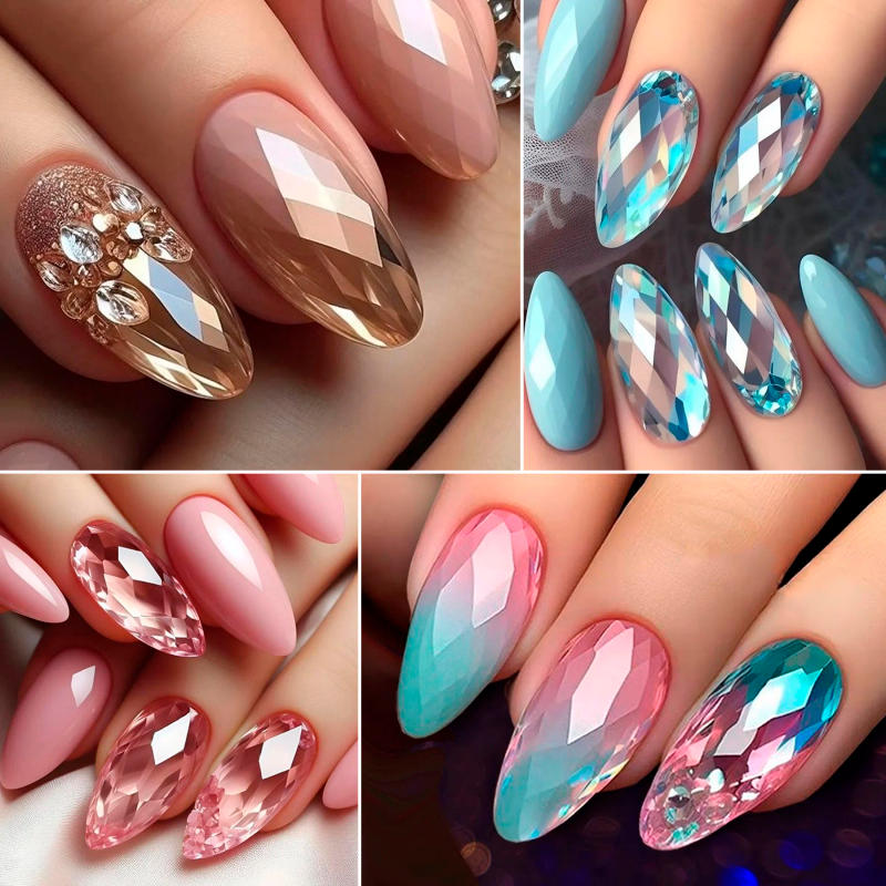 Description Picture 3 of item120/140pcs Square Almond Coffin Nail Extension Tips Natural Clear Full Cover Nails Dual Form Diamond Soft Gel Nail Tips