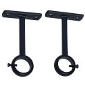 Ceiling Mounted Curtain Rod Brackets Heavy Duty Ceiling Bracket for 1 Inch Curtain Rod Holder(Set of 2 Black)