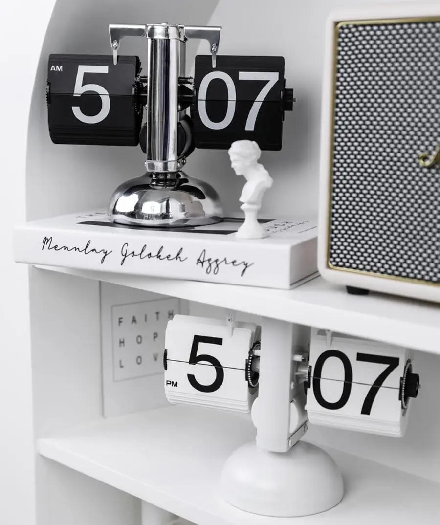 Description Picture 5 of itemVintage Flip Digital Clock Mechanical Automatically Flip Down Page Table Clock Office Flip Digital Clock Home Decor Gifts