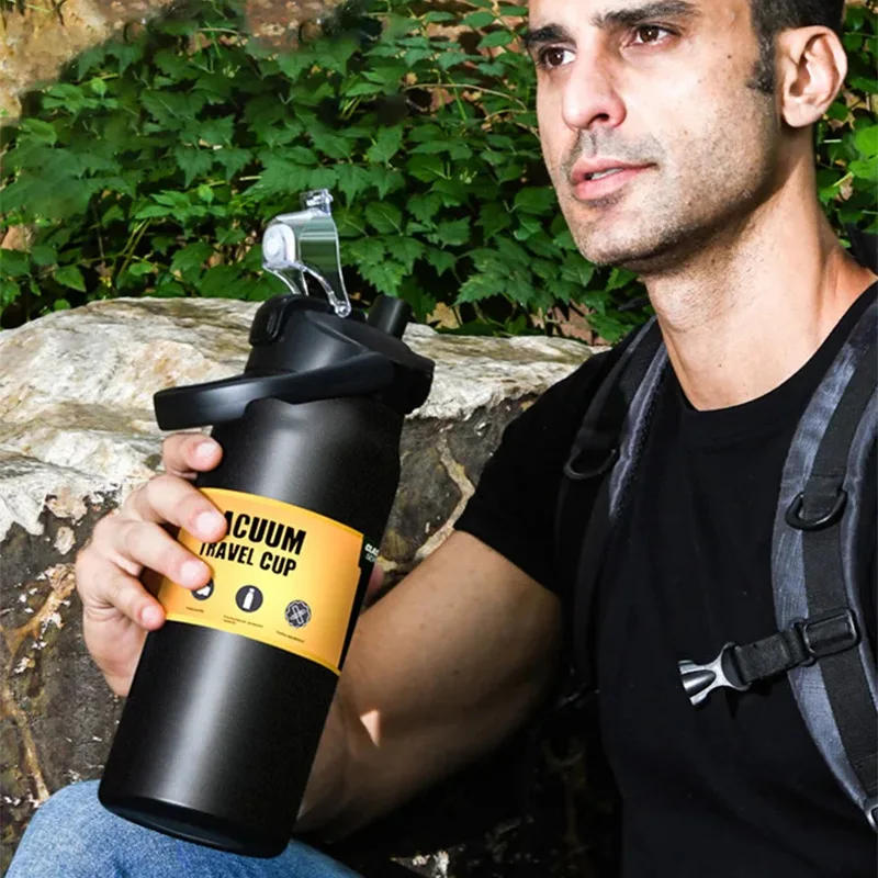 Description Picture 2 of itemPortable Thermos With Straw 304 Stainless Steel Coffee Cup Sports Vacuum Flasks Cold And Hot Water Thermal Mug Tumbler Bottle