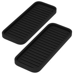 2Pc Kitchen Silicone Sink Holder Soap Dispenser Countertop Tray Bathroom Shower Shampoo Bottle Storage Tray Draining Pad Durable