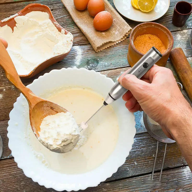 Description Picture 6 of itemPortable Electric Milk Frothers Wireless Rechargeable Handheld Blender Egg Beater with USB Mini Whisk Mixer for Coffee Cream